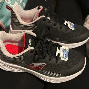 Skechers Kids Black and Red Sneakers